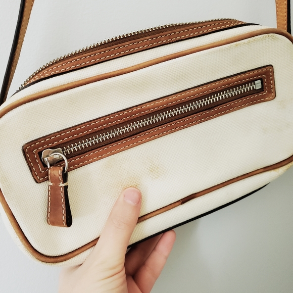 Coach Handbags - COACH leather canvas crossbody bag